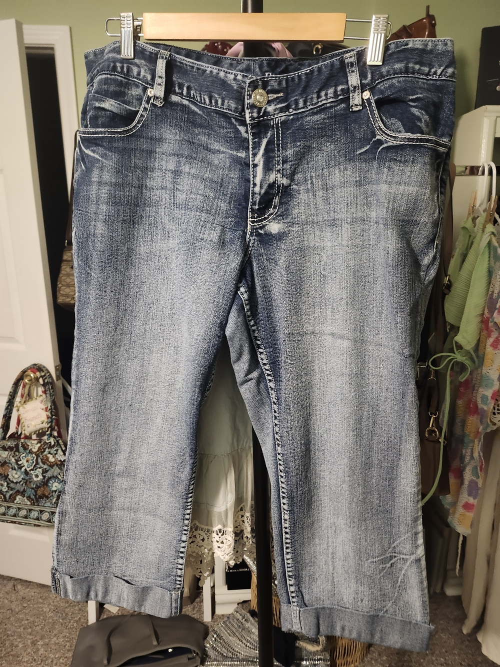 Rhythm. Blue Washed Ankle Cropped Jeans